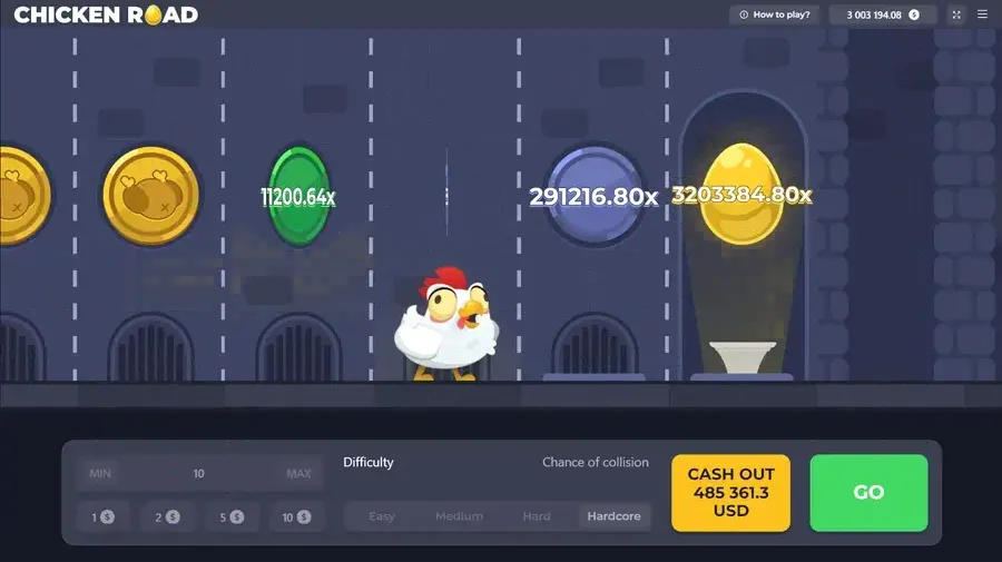 Partida de Chicken Road lista para empezar