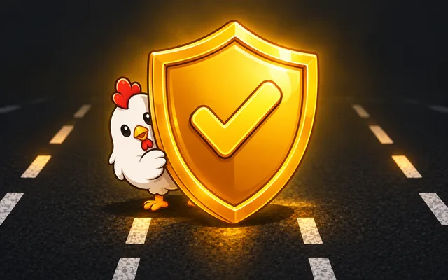 Escudo dorado con una gallina detrás: seguridad y fiabilidad de Chicken Road